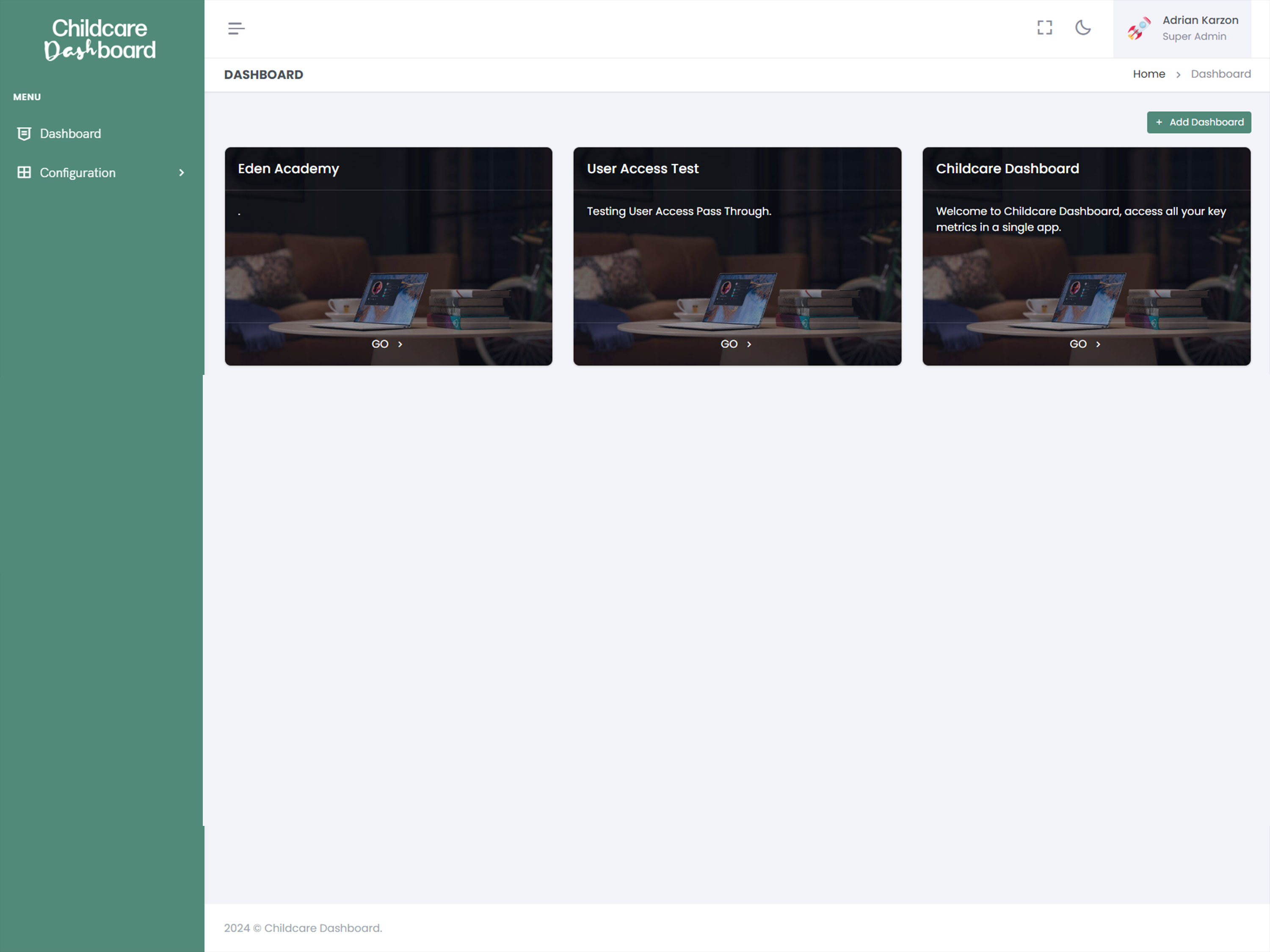 Childcare Dashboard Portal